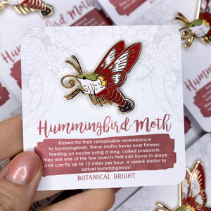 Hummingbird Moth Enamel Pin