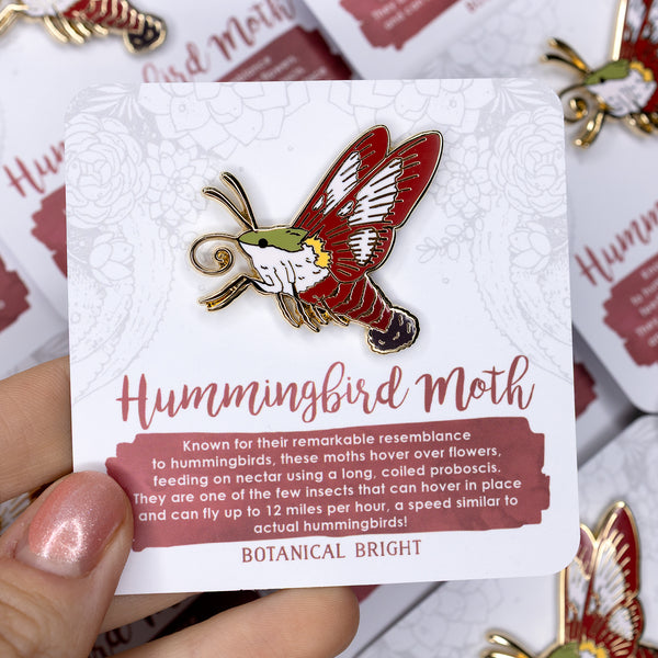 Hummingbird Moth Enamel Pin