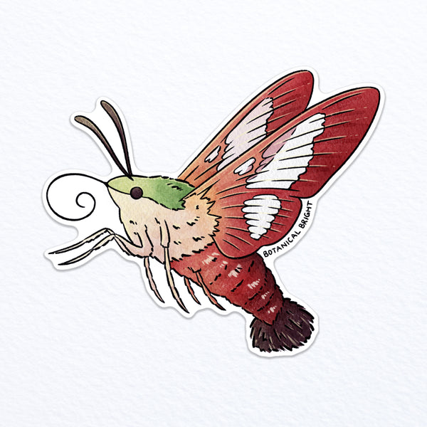 Hummingbird Moth Waterproof Vinyl Sticker