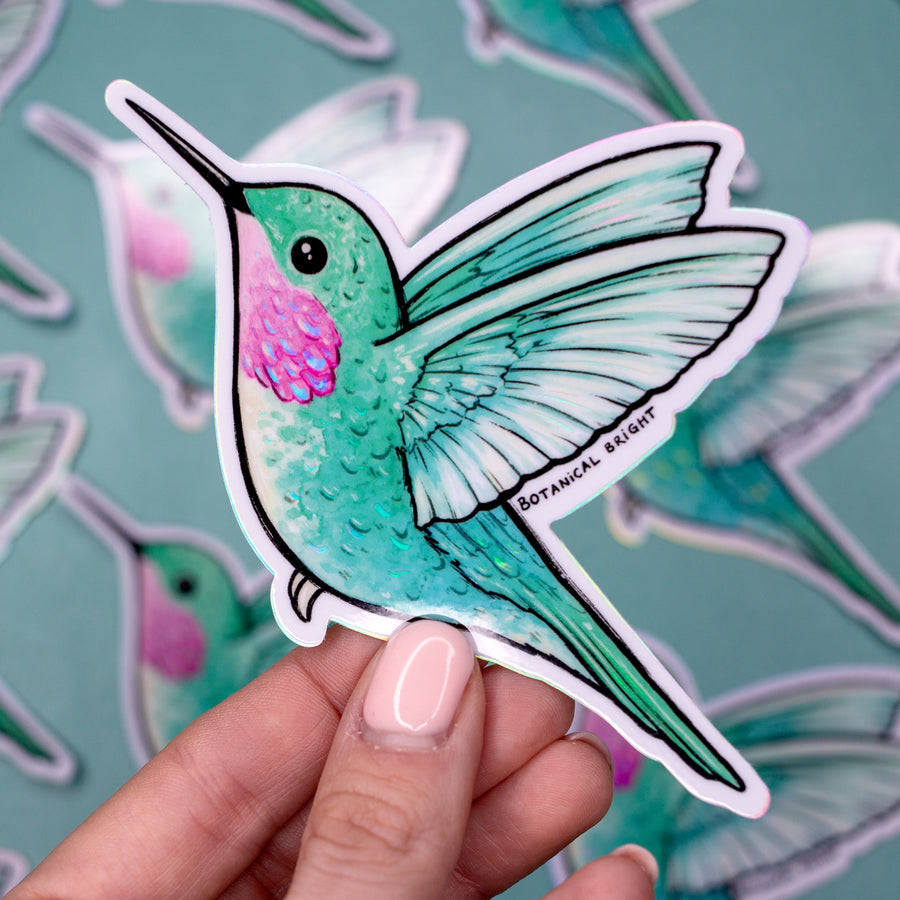 Hummingbird Sticker with Holographic Details