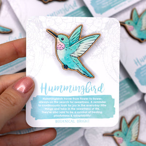 Hummingbird Wood Pin
