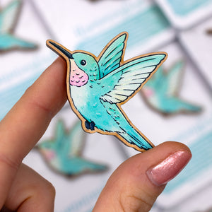 Hummingbird Wood Pin