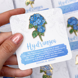 Blue Hydrangea Enamel Pin