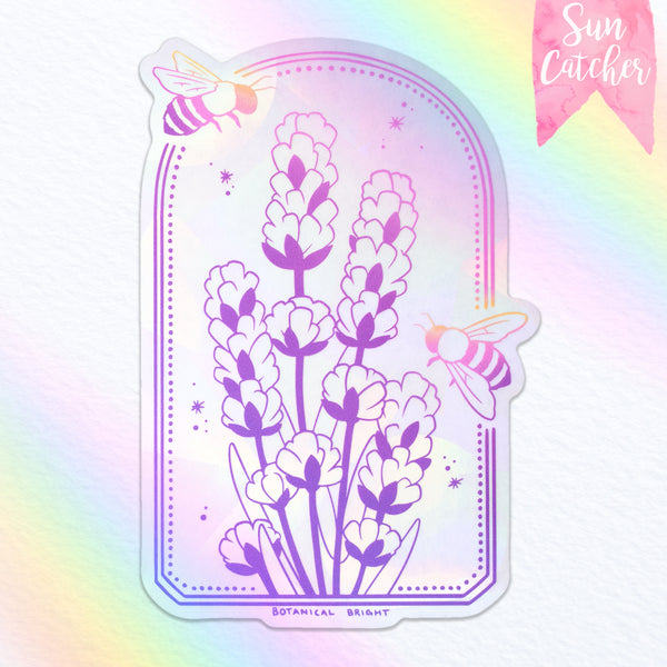 Bee and Lavender Sun Catcher Rainbow Maker Window Sticker