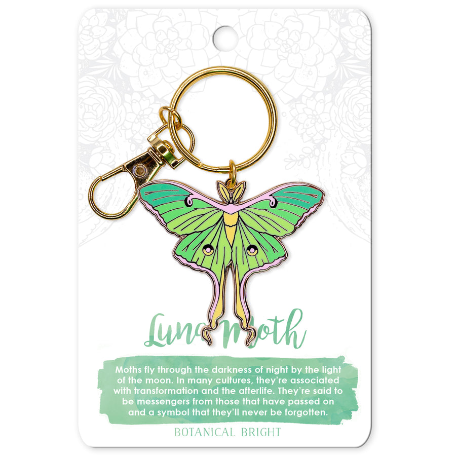 Luna Moth Enamel Keychain