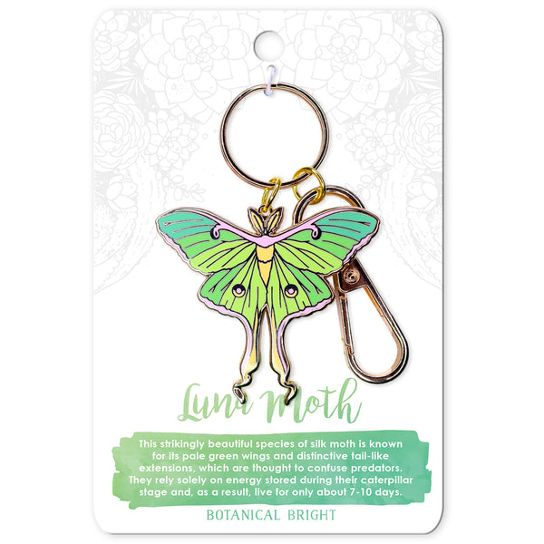 Luna Moth Enamel Keychain