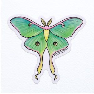 Luna Moth Waterproof Vinyl Sticker