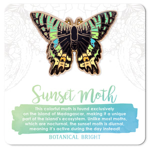 Madagascan Sunset Moth Enamel Pin