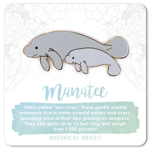 Manatee with Baby Enamel Pin