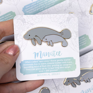 Manatee with Baby Enamel Pin