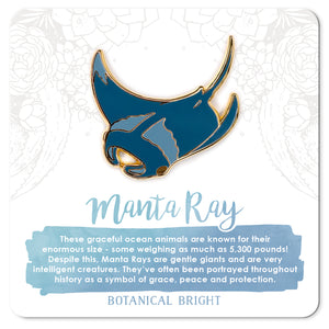 Manta Ray Enamel Pin