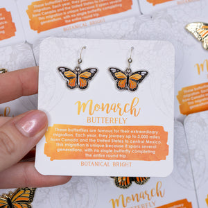 Monarch Butterfly Charm Earrings