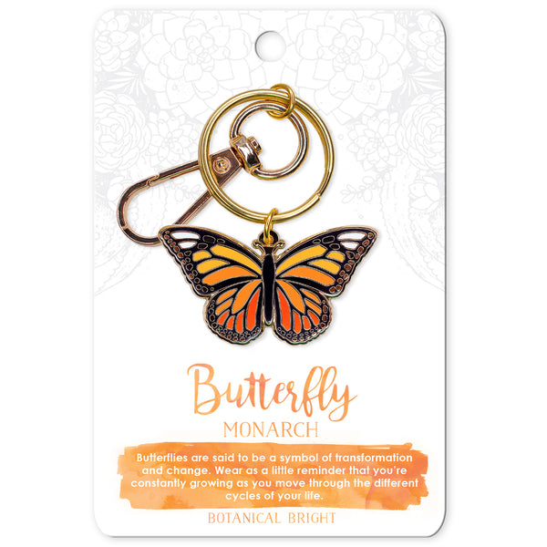 Monarch Butterfly Enamel Keychain