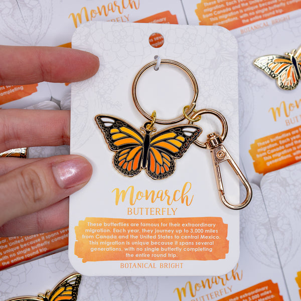 Monarch Butterfly Enamel Keychain