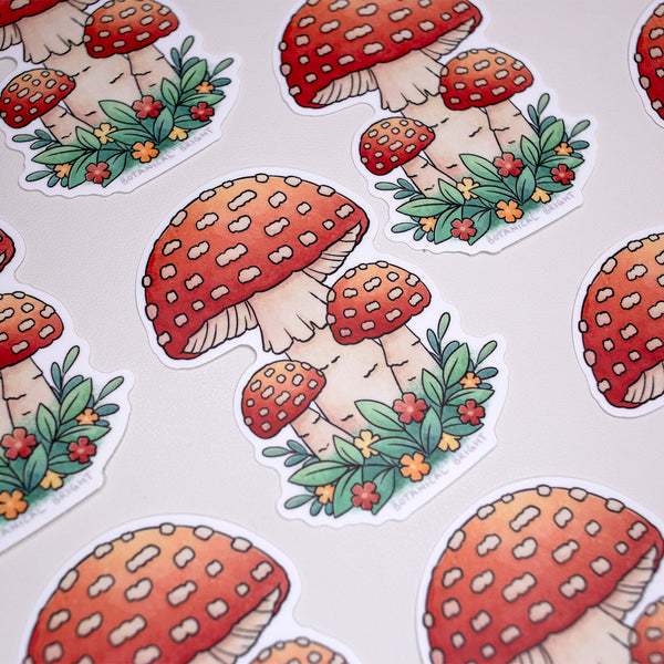 Mushroom Waterproof Vinyl Sticker