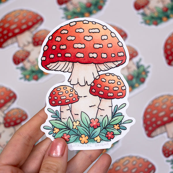 Mushroom Waterproof Vinyl Sticker