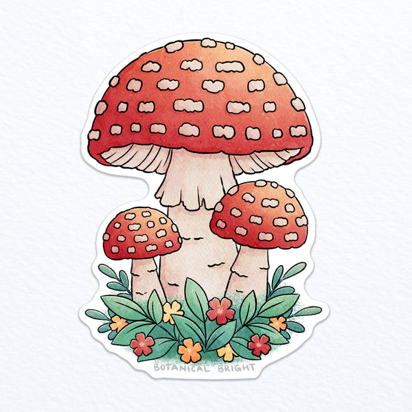 Mushroom Waterproof Vinyl Sticker