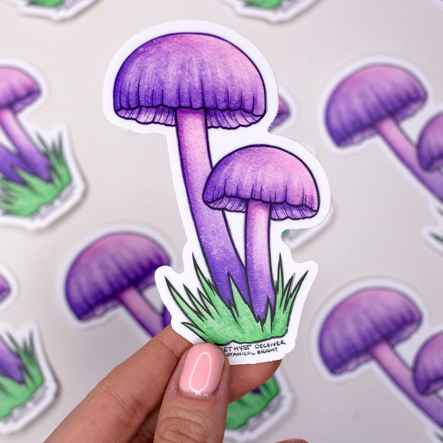 Amethyst Deceiver Mushroom Waterproof Vinyl Sticker