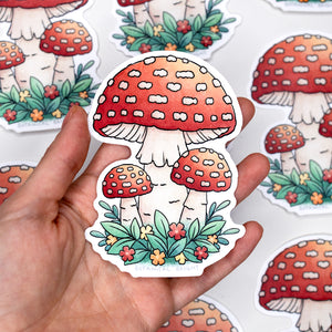 Amanita Mushroom Waterproof Vinyl Sticker