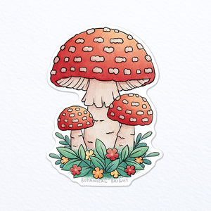 Amanita Mushroom Waterproof Vinyl Sticker
