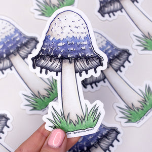 Ink Cap Mushroom Waterproof Vinyl Sticker