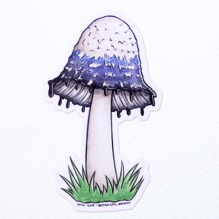 Ink Cap Mushroom Waterproof Vinyl Sticker