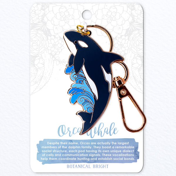 Orca Whale Enamel Keychain