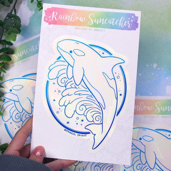 Orca Whale Sun Catcher Rainbow Maker Window Sticker