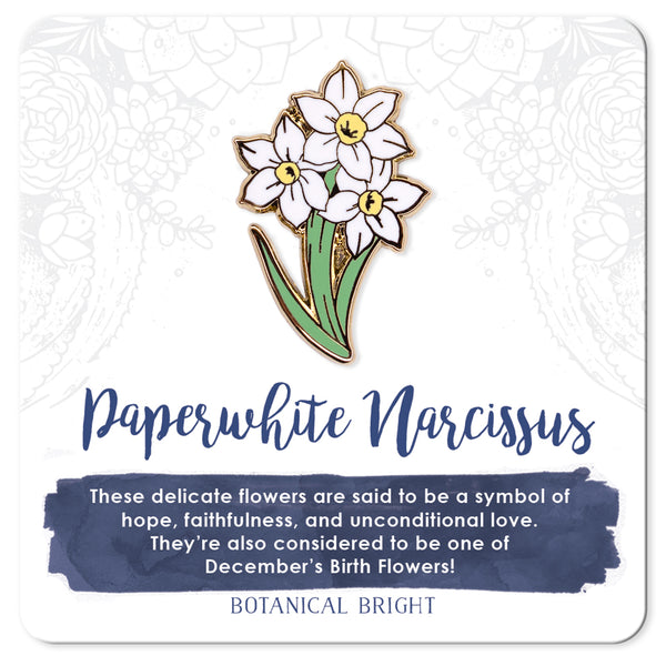 Paperwhite Narcissus Enamel Pin