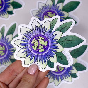 Passionflower Waterproof Vinyl Sticker