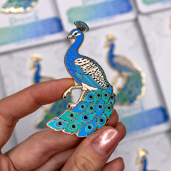 Peacock Deluxe Size Enamel Pin
