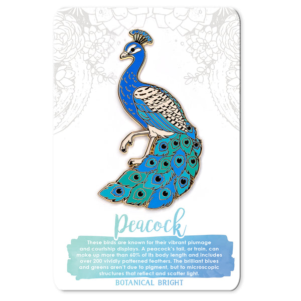 Peacock Deluxe Size Enamel Pin