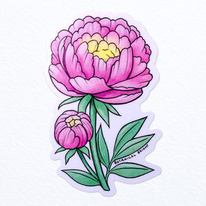 Peony Flower Waterproof Vinyl Sticker