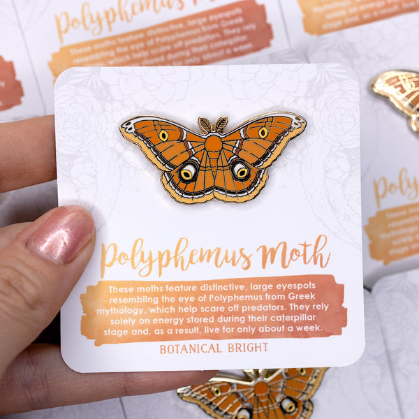 Polyphemus Moth Enamel Pin