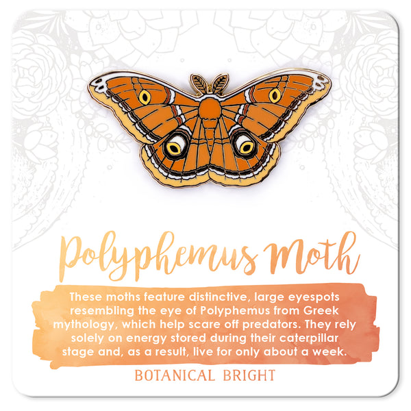 Polyphemus Moth Enamel Pin