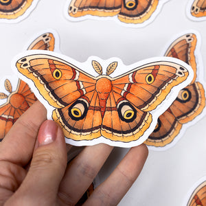 Polyphemus Moth Waterproof Vinyl Sticker