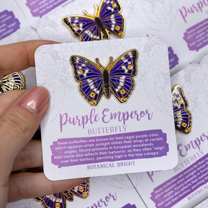 Purple Emperor Butterfly Enamel Pin