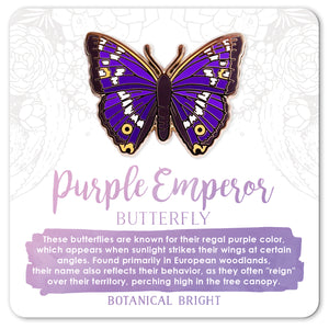 Purple Emperor Butterfly Enamel Pin