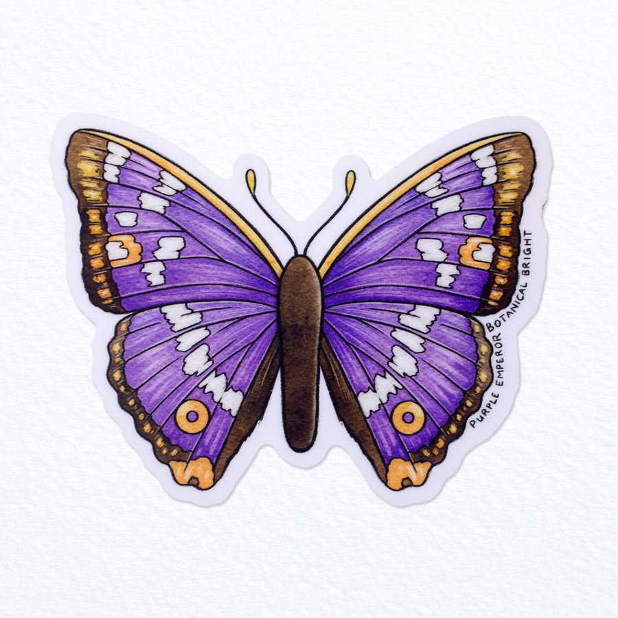 Purple Emperor Butterfly Waterproof Vinyl Sticker