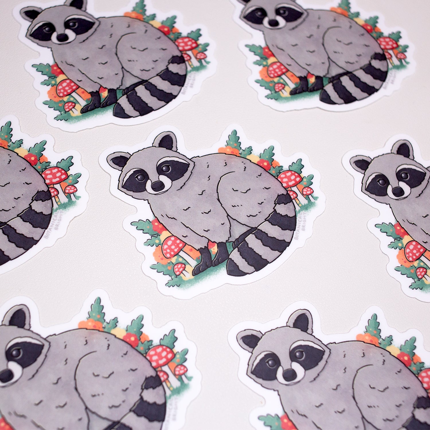Raccoon Waterproof Vinyl Sticker – Botanical Bright
