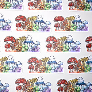 Rainbow Mushroom Waterproof Vinyl Sticker