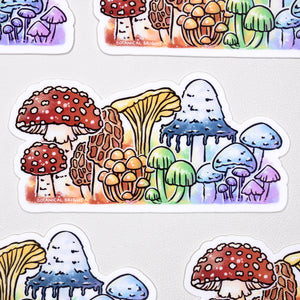 Rainbow Mushroom Waterproof Vinyl Sticker