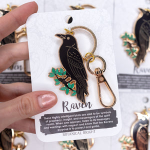 Raven Enamel Keychain