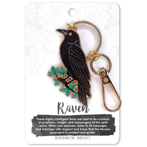 Raven Enamel Keychain