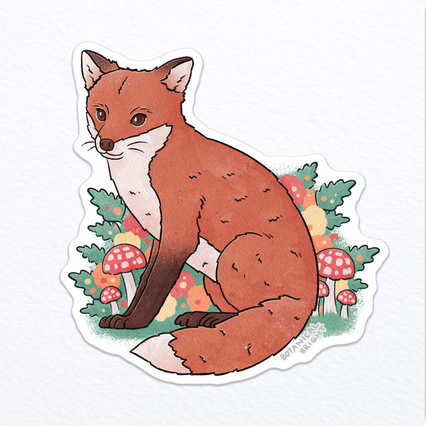 Red Fox Waterproof Vinyl Sticker