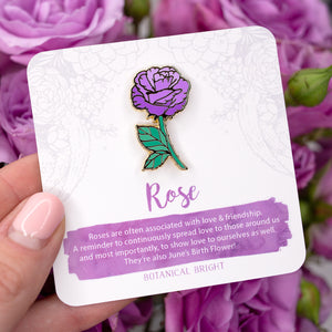 Rose Enamel Pin – Botanical Bright - Add a Little Beauty to Your Everyday