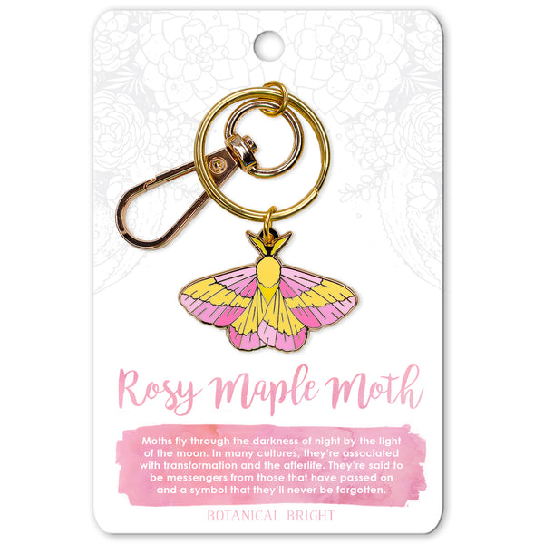 Rosy Maple Enamel Keychain