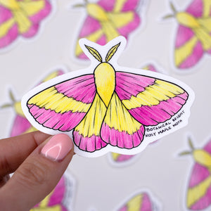 Rosy Maple Moth Waterproof Vinyl Sticker