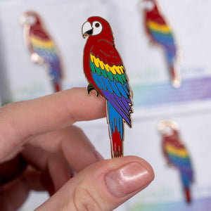 Scarlet Macaw Enamel Pin