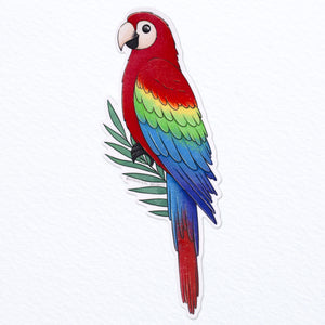 Scarlet Macaw Waterproof Vinyl Sticker